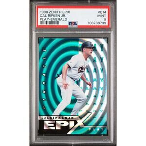 1998 Zenith Epix Play-Emerald #E14 Cal Ripken Jr PSA 9 Baltimore Orioles - Pop 2